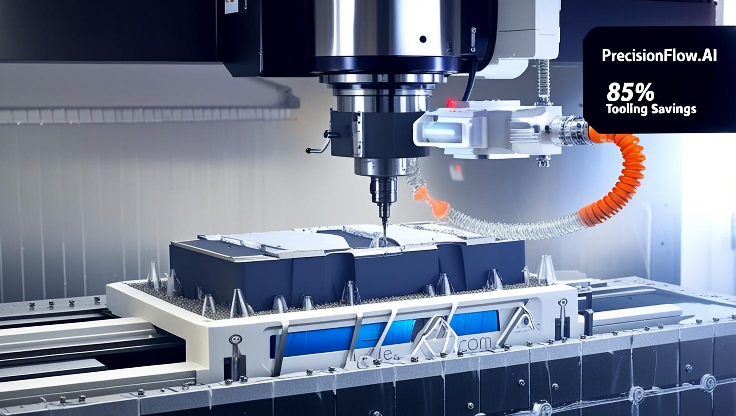 CNC machine with PrecisionFlow.ai coolant system